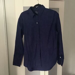 New Madewell Deep Navy Long-Sleeve Dress Shirt with Tag